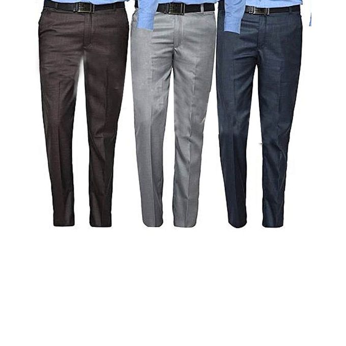 Fashion Turkey Men's Formal Official Trousers Pants Pack of 3 Best