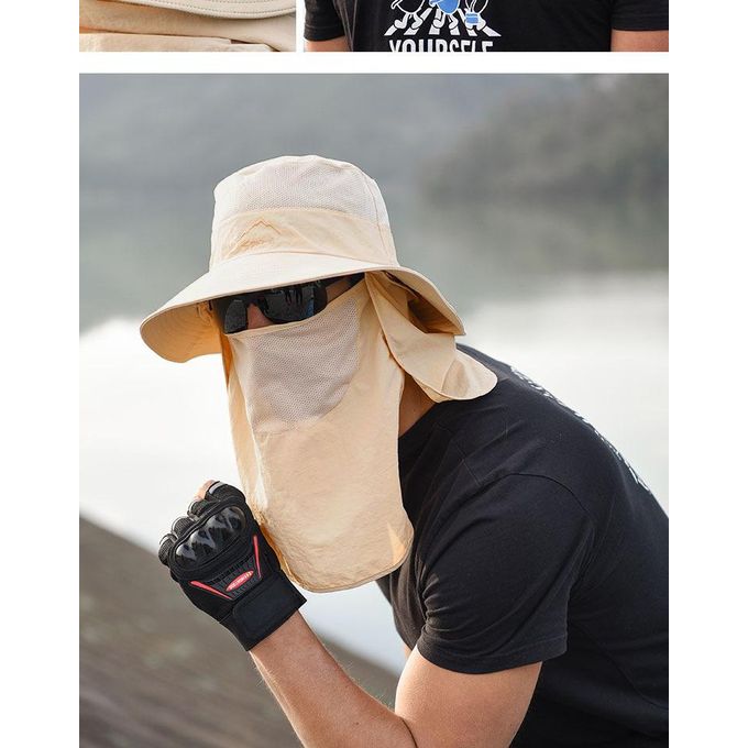 Generic Fishing Hat for Men & Women, Outdoor UV Sun Protection Wide Brim  Hat with Face Cover & Neck Flap @ Best Price Online