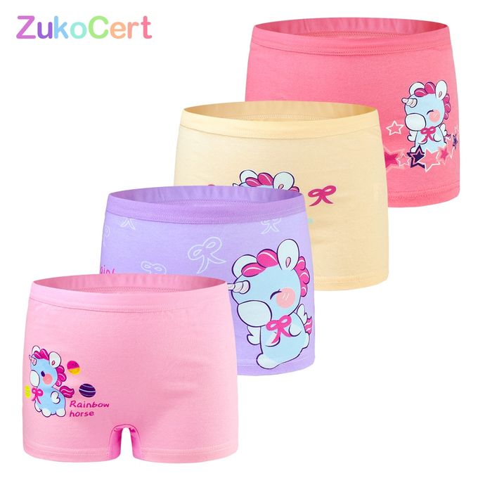 Fashion 4pcs Girls' Cotton Underwear Cute Baby Protective Panties @ Best  Price Online