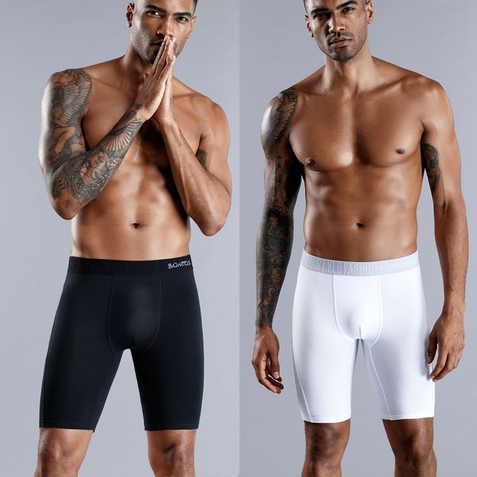 Shop Generic Men Boxer Long leg Boxer Men Underwear Men Underpants Erkek  Natural Cotton Sexy Boxer Shorts Top Brand Underwear Soft-B7Black Online