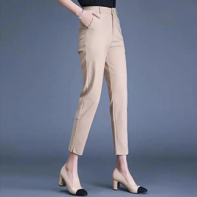 Fashion (khaki)Office Lady Suit Classic Pants Women Khaki Black Work  Pantalones Spring High Waist Skinny Pencil Trousers Elegant Capris 85-91cm  DOU @ Best Price Online