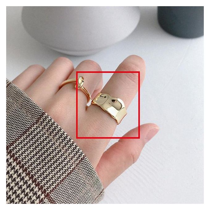 Generic Anillo ancho de plata para mujer joyería de moda para