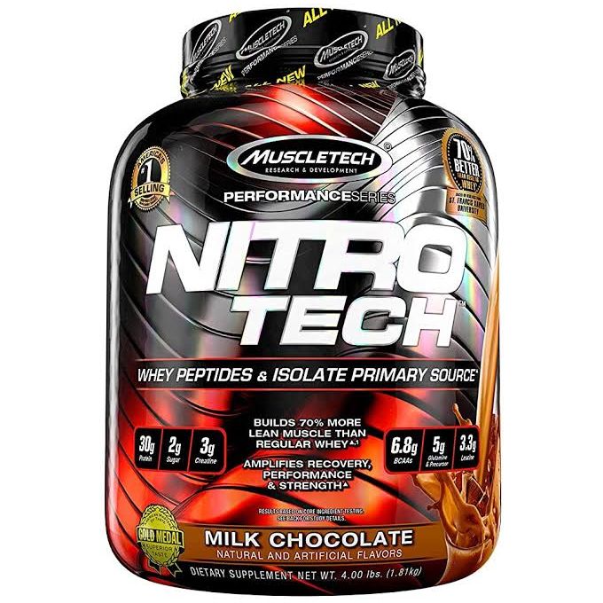 Muscletect NitroTech Protein Powder Plus Muscle Builder, 100 Whey