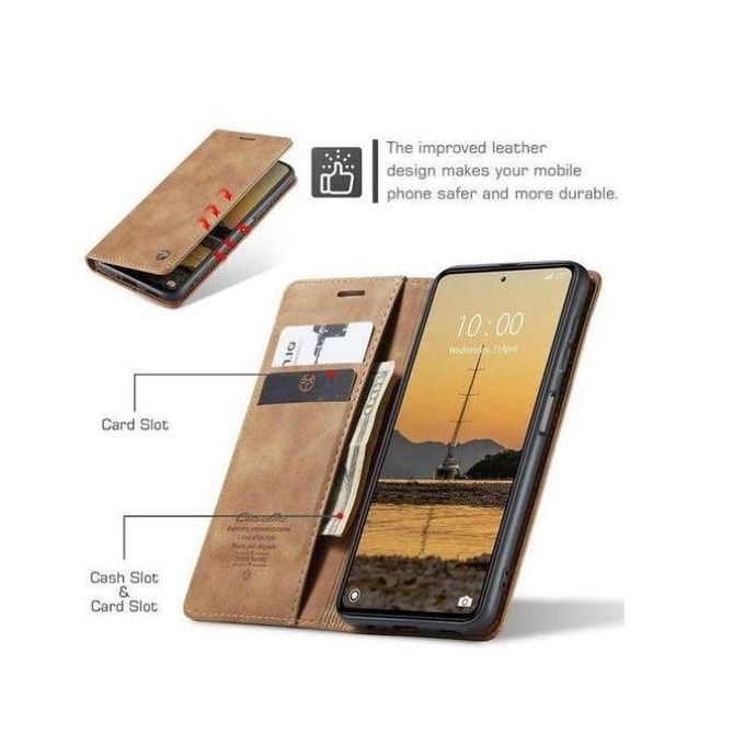 GOKEN Cover Oppo Reno 8 T In Pelle PU Con Portafoglio, 3 Slot Carte, Supporto E Chiusura Magnetica, Marrone