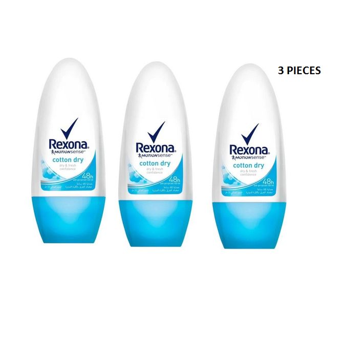 REXONA Women Cotton Dry Roll On Deodorant 50ml -Ultra-dry antiperspirant  protection with Motionsense the more