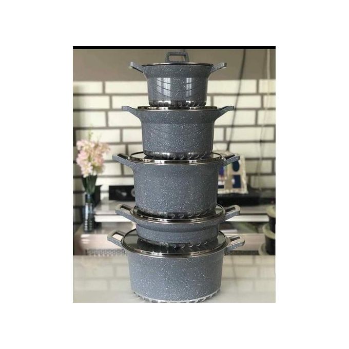 product_image_name-Bosch-10 Pcs Granite  Non-Stick CookWare Set Pots Sufuria-1