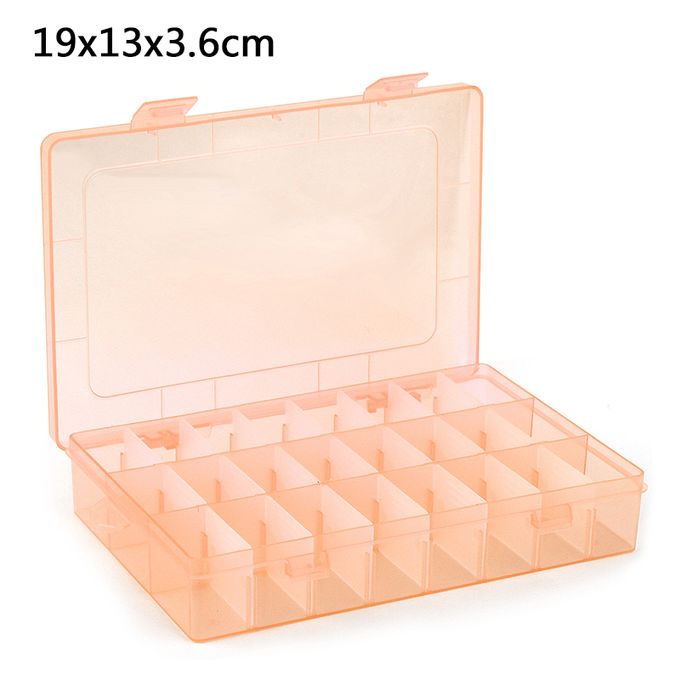 Generic 6/7/8/10/15/24/28 Slots Adjustable Jewelry Storage Box