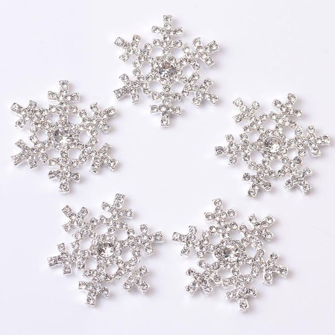 24mm, Rhinestone Snowflakes, Flatback Embellishments, Snowflake