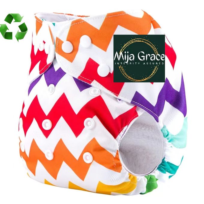 Generic MijaGraceWashable Reusable Size Adjustable Cloth Diaper With 3