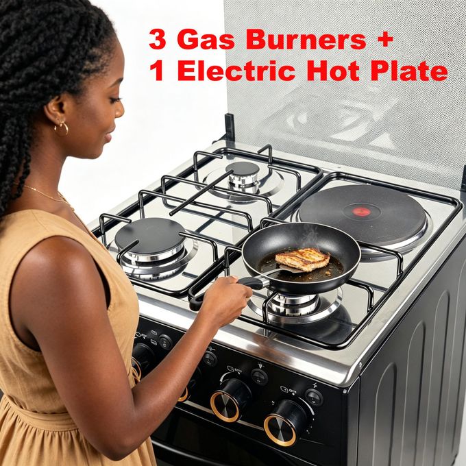 Em 3 Gas + 1 Electric 4 Burners Free Standing Gas Cooker