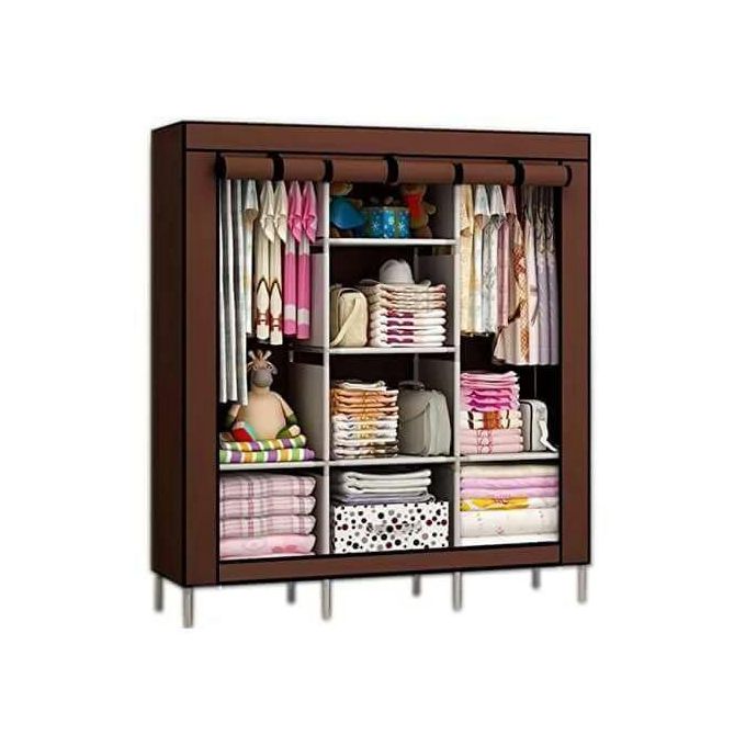 Jibao Portable Wardrobe 3 Columns 130 170 45 Brown Best