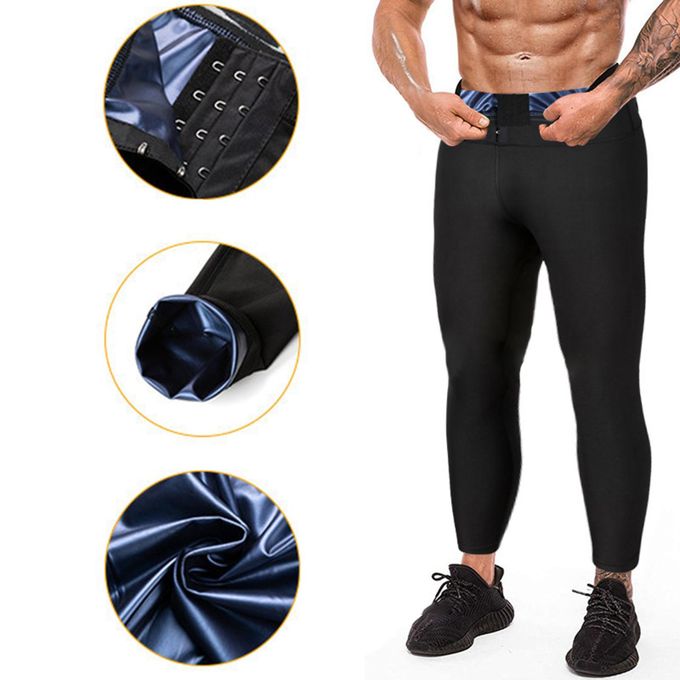 Cheap Men's Neoprene Sweatpants Gym Athletic Sauna Pants Sweat Leggings  Jogger Pants Running Trousers Workout Sports Leggings with Pocket Exercise  Tights