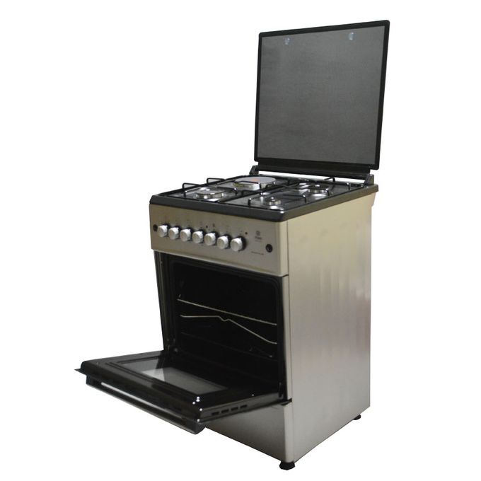 Mika MST60PI3ISL/EM Standing Cooker, 3Gas Burners, 1 Electric Burner