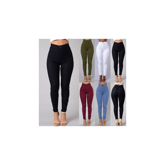Fashion 5 Pack High Waist Body Shaper Jeans Casual Pant Trousers