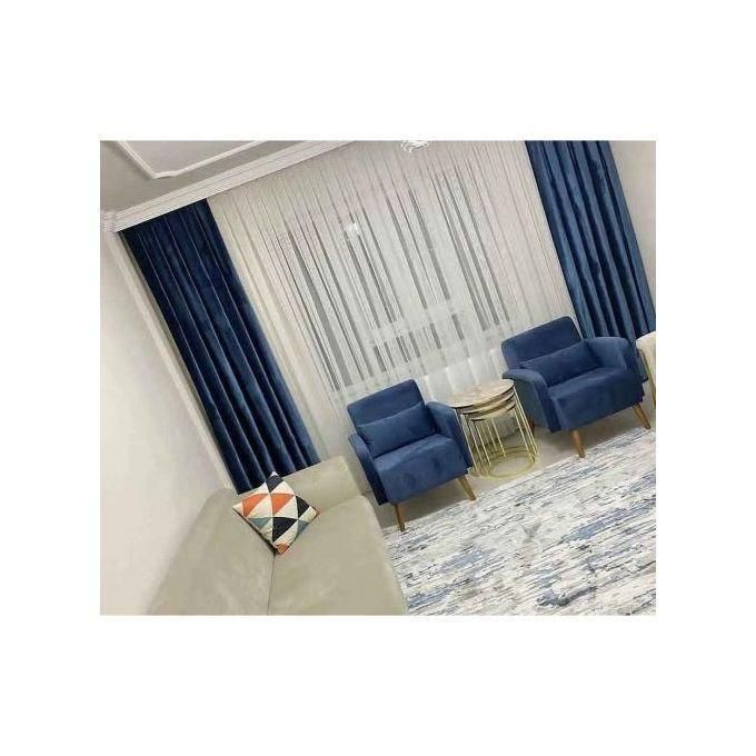 Generic Navy Blue curtain and sheers for window and door sitting room ...