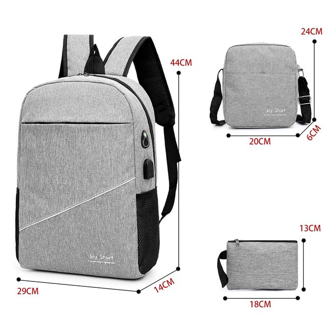 Joy Star High Quality Canvas 3-In-1 Laptop Backpacks(Grey) @ Best Price ...