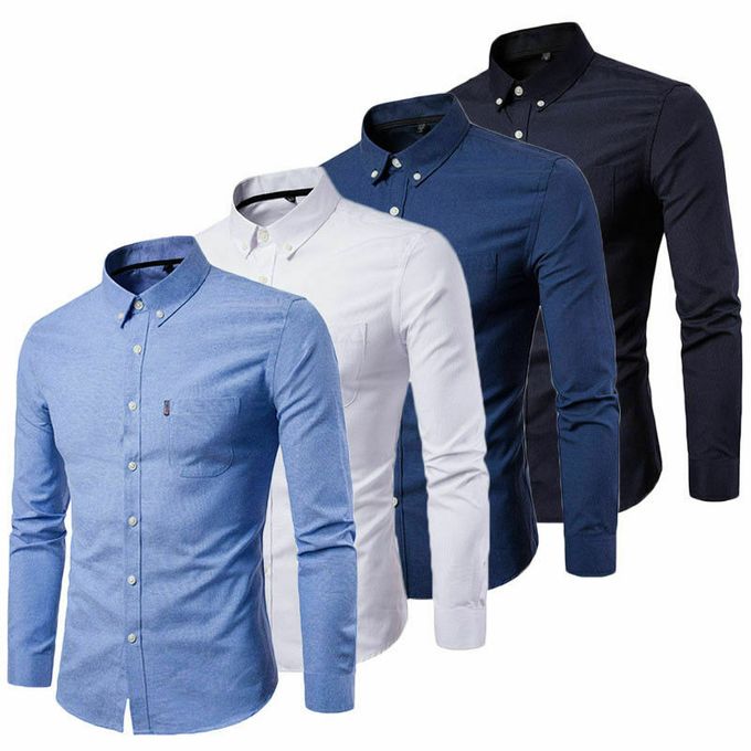 Fashion 4 Pack Men Official Shirts - Slim fit - 100% Cotton... @ Best ...