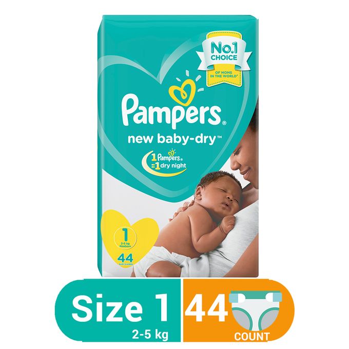 Pampers Baby Dry Newborn Diapers, Size 1 (Count 44) @ Best Price Online ...