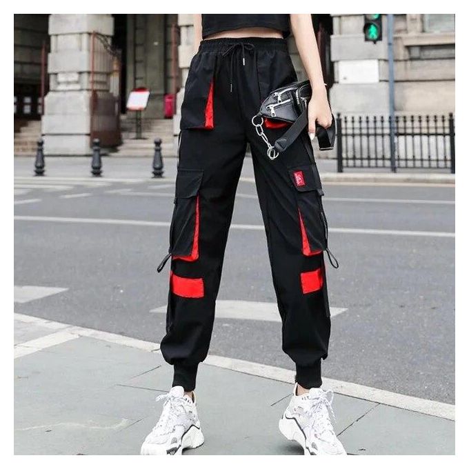 16 Jeans Pantalon Pour Femme Harajuku Cargo Pants Women Black Plus