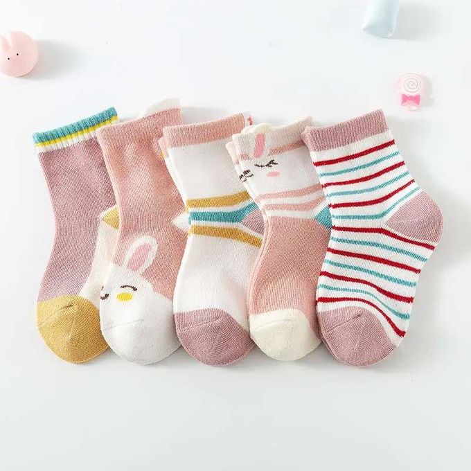 5 Pairs/Lot Kids Soft Cotton Socks Korean Love Heart Flower Print Baby Girl  Socks Autumn Winter Warm Children Middle Tube Socks - AliExpress