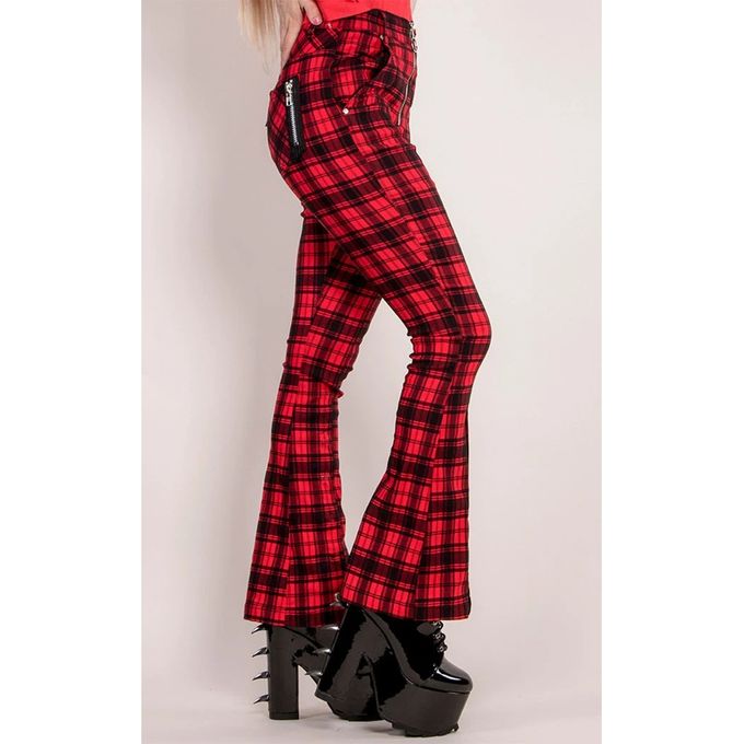 Banned Punk Plaid Check Alternative Skinny Trousers