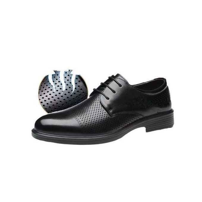 GALUIN Men's Black Slip-On Formal Shoes - PU Leather, Breathable, Non-Slip