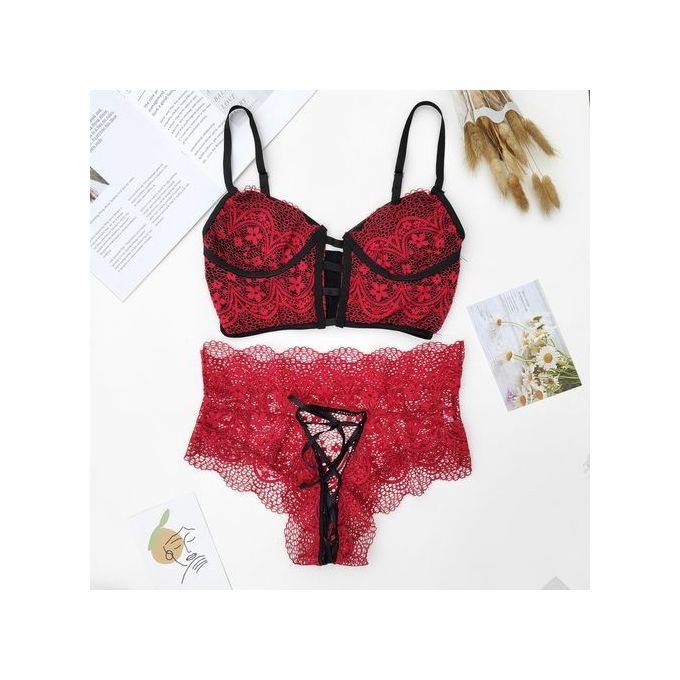 Women Sexy Lingerie Set Corset Lace Underwire Velvet Bra Thong S uit Ladies  Underwear Tops+Briefs Set нижнее белье женское - AliExpress