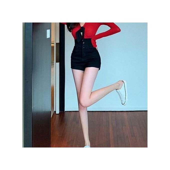 Fashion Ladies Denim Shorts Slim Fit Sexy Casual Tights-Black L @ Best  Price Online