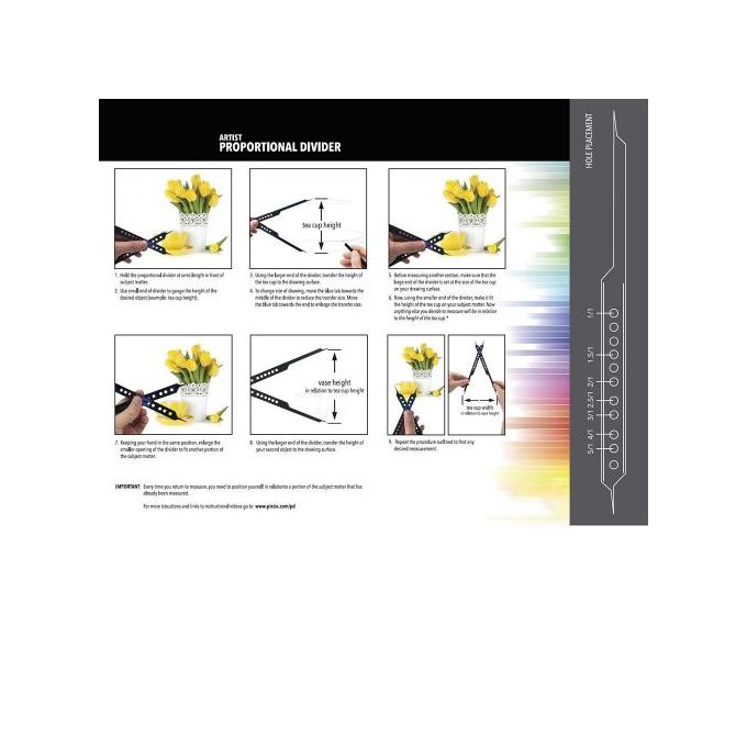 Proportional Divider Drawing Tool for Artists, Gray Scale Value