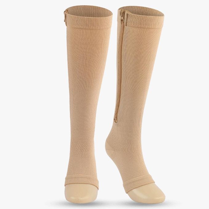 Generic Open Toe Zipper Compression Socks for Women, Adult, 2