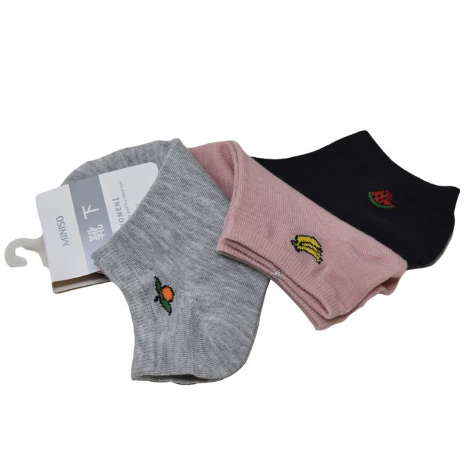  Miniso  Women s Embroidered Low cut Socks  3 Pairs Best 