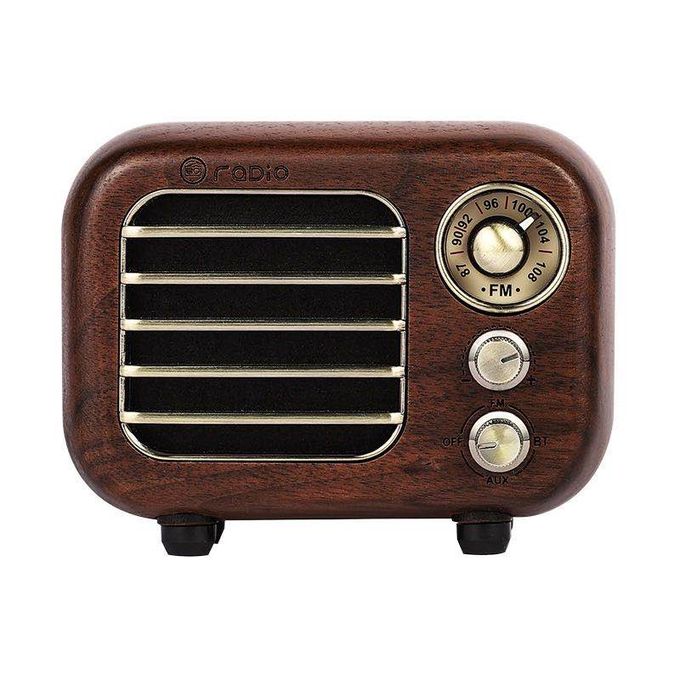 Bluetooth Fm Radio, Retro Radio Plug in Wall Vintage Wooden Bluetooth  Speaker Portable Shortwave Radio with LED Display, 2000mAH Rechargeable  with Rotary Knob for Outdoor Indoor Office 