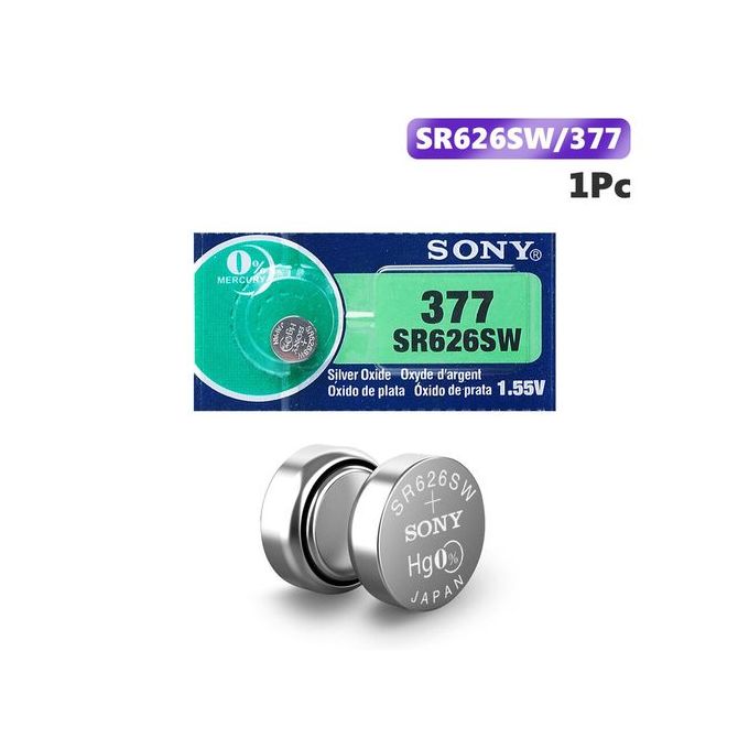 Sony 377 Pila Batteria Orologio Mercury Free Silver Oxide SR626SW Japan  1.55V