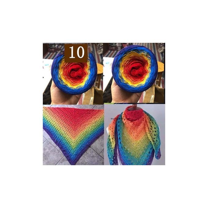 300g Rainbow Gradient Color Cake Yarn Organic Cotton Blend Yarn DIY  Spring/Summer Crochet Skirt Lace Line Hand-Woven Soft Yarn