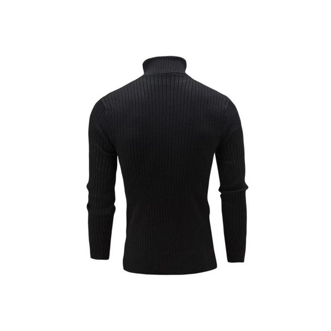 Fashion Slim Fit Knitted Pull Neck Sweater - Black @ Best Price Online ...