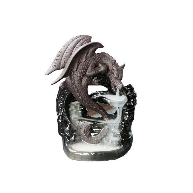 Castle Dragon Incense Waterfall Burner with Incense Stick Hole Zen