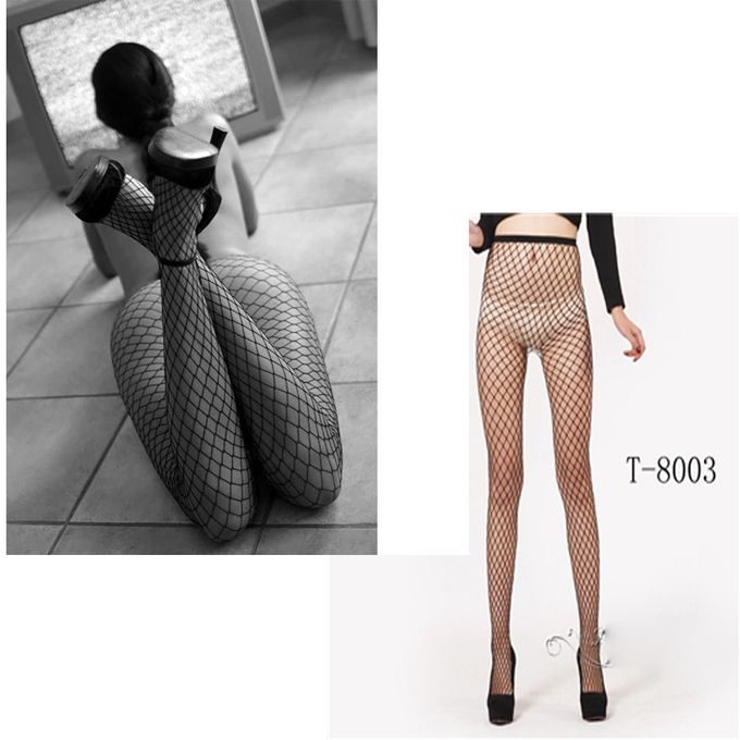 Women Glitter Fishnet Tights Open Crotch Pantyhose Shiny Rhinestone  Stockings