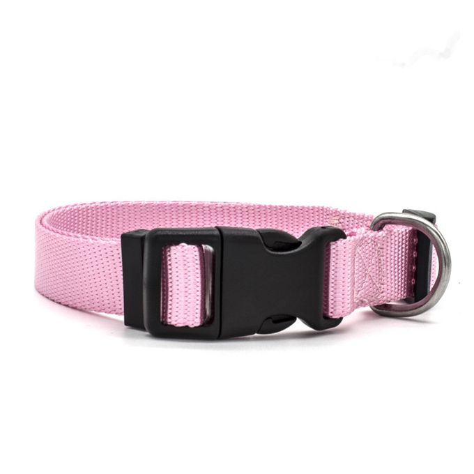 Reflective Dog Collar with Buckle Adjustable Safety Nylon Collars for Small  Medium Large Dogs, Pink S