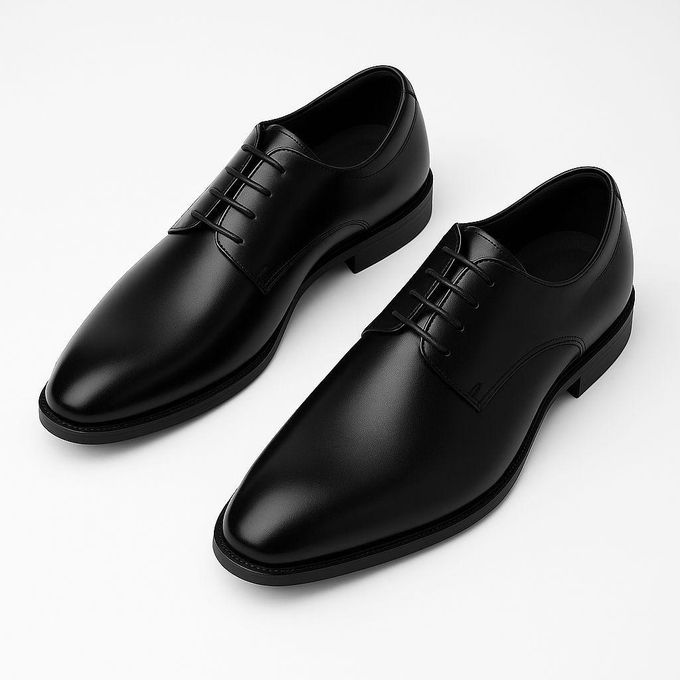 Men's Black Leather Lace-Up Formal Shoes