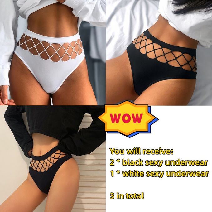 jovati Womens Lingerie Sexy for Sex 3PCS Womens Thong G-String Cotton  Thongs Womens Panties Sexy V Waist Female Underpants Pantys Lingerie 