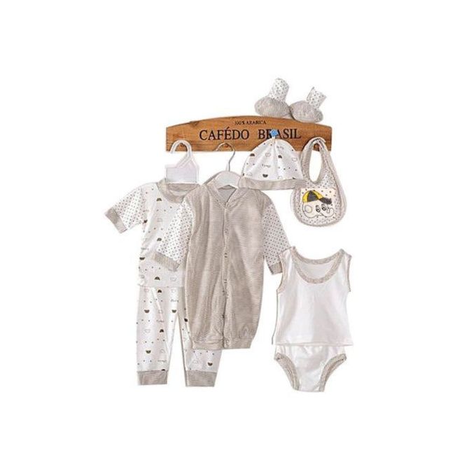 Fashion New Born Gift Set Overall Pyjama Cap Bib Vest Briefs