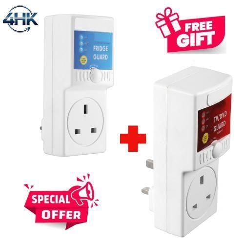 Heavy Duty Automatic TV Guard Guard + Fridge Guard Voltage Protector Voltage Stabilizer Adapter Overvolt (13Amps)age Protection