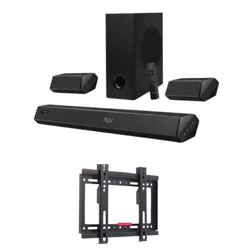 V535SB 5.1 Wired Sound Bar System: 11500W PMPO Home Theatre with Subwoofer, HDMI ARC, USB & AUX + 14 - 43 TV wall bracket