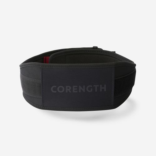 Weight Training Belt With Dual Nylon Closure - Black