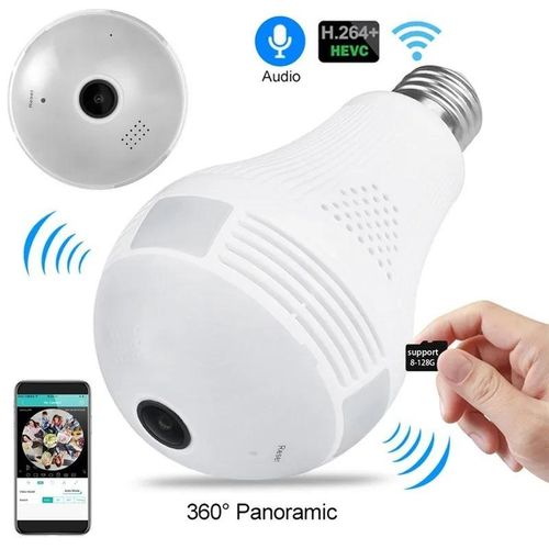 v380 WIfi bulb light with wireless panoramic IP camera,360 Degree view 960p HD