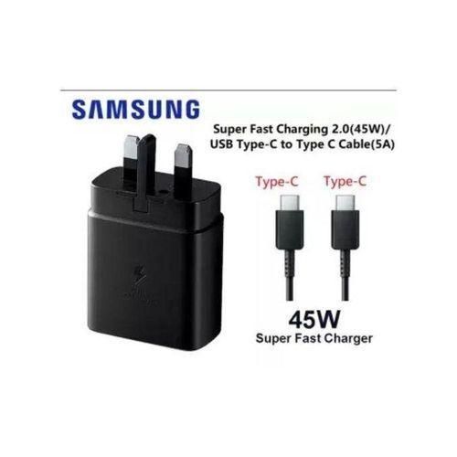 45W Pd Charger Adapter With USB Type C To Type C Cable Fast Charging For S Galaxy S22 / S21 / S21 Plus / S21 Ultra / S20 / S20+ / S10 / S10+ / S10e / S9 / S9+ / S8 / S8+ / Note 8 / Note 9 / Note 10 / Note 10