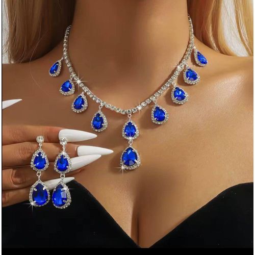Exquisite Crystal Matching Jewellery Set for Women Featuring Elegant Necklace and Sparkling Earrings Designed for Weddings Parties and Special Occasions