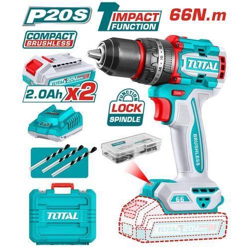 TIDLI20668 Compact Brushless Cordless Impact Drill 66Nm 20v