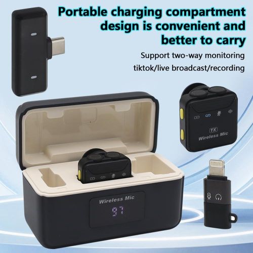 SX23 Wireless Microphone for Video Camera with Interview Mode and Charging Case