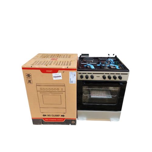 Freestanding Cooker 3 Gas+1 Electric Hotplate Enamel Pan Support with Electric Oven